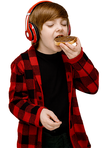 boy eating hushcreme toast