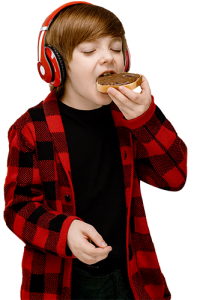 boy eating hushcreme toast